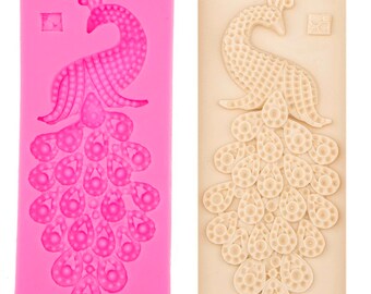 3D gem Drop shape Peacock Lace Mat fondant silicone decoration mold DIY Cake Decorating Tools Baking