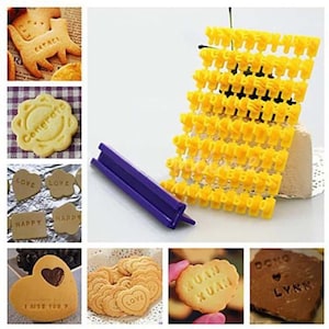 Alphabet Plastic Cake Mould Letter Impress Biscuit Cookie Mould Cutter Press Stamp Embosser Fondant Mold DIY