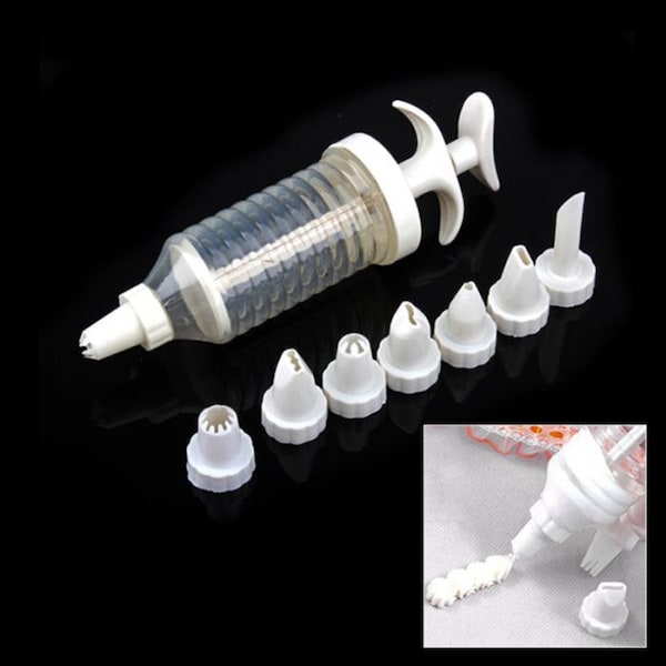 Buttercream Cake Tools Decorating Icing Piping Cream Syringe Tips 8 Nozzles Set Tool New Decorator cupcakes cookies