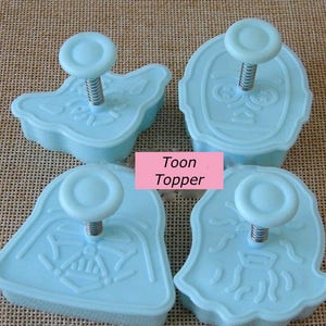 4pcs/set  New 3D Stamp  Set Plunger cake Cookie Cutter Fondant decorating tools Fondant Gumpaste sugarcraft edible