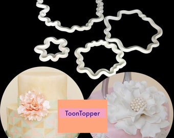 Easy Peony flower plastic fondant cutter cake mold fondant mold cake decorating tools sugar craft cake topper