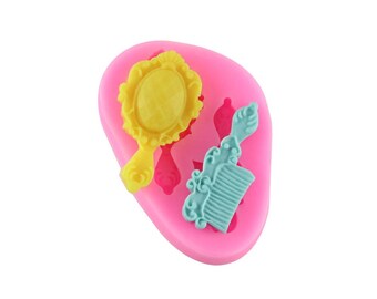 Mirror Comb Soap Candy Silicone Fondant Mold Cake Baking Decorating Tools Silicone Chocolate Moulds