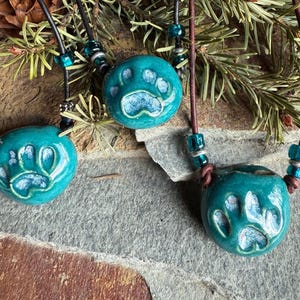 Aromaterapihalsband, halsband med eterisk olja, hjärtdesign, tassavtryck, bohemiskt chic halsband, #225.62ABC