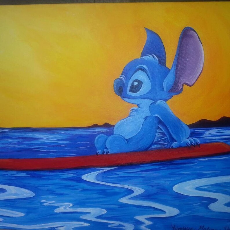 Stitch from Disney's Lilo and Stitch acrylic painting | Etsy
