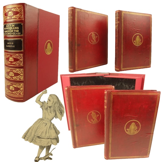 1867 Alice's Adventures in Wonderland, "Fifth thousand" printing, and 1872 Through the Looking Glass, first edition (with "wade" misprint)