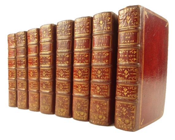 1764 Missel de Paris, complete in eight volumes. Beautiful red morocco bindings.