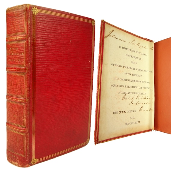 Prize binding. 1830 Greek New Testament; Kaini Diathiki. Straight-grain morocco. Oxford.