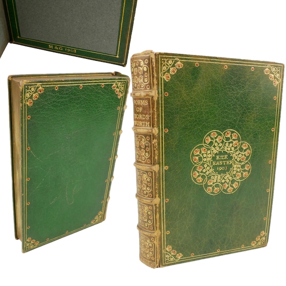 Female bookbinders, Arts and Crafts. 1902 Poems of Wordsworth (but 1903 binding)