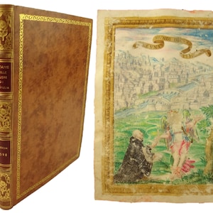 1598 Illuminated Manuscript with full-page miniature. Produced for Brescia use. Orationes, Antiphones, Glossary, etc..