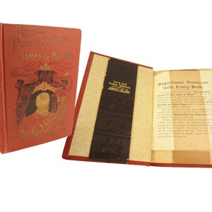 1893 Salesman&#39;s prospectus for Life & Public Services of James G. Blaine