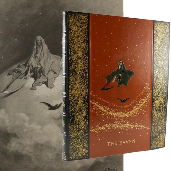 Fine bindings. 1884 The Raven by Edgar Allan Poe. Illustrator Gustave Dore. Folio.
