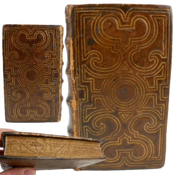 Fine contemporary Lyon binding. 2 works in 1, 1547 Pandecta..., Du Corroy, and Monopanton, Carthusianus. Provenance. Ruled in red.