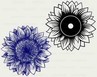 Download Sunflower silhouette | Etsy