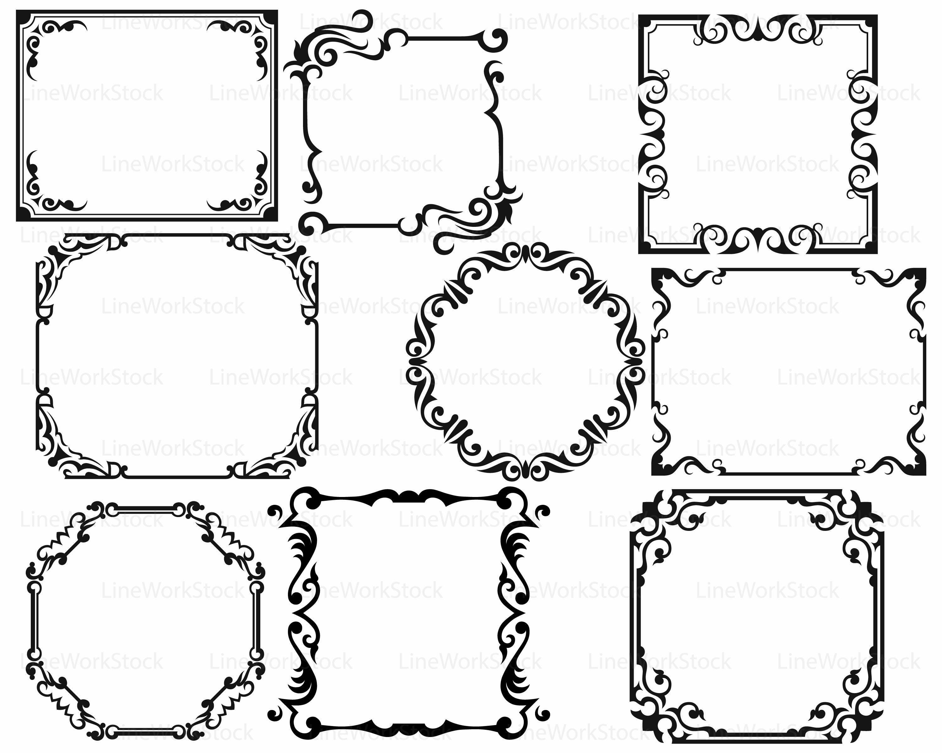 Download Frame svg/scroll clipart/frame svg/swirl silhouette/frame ...