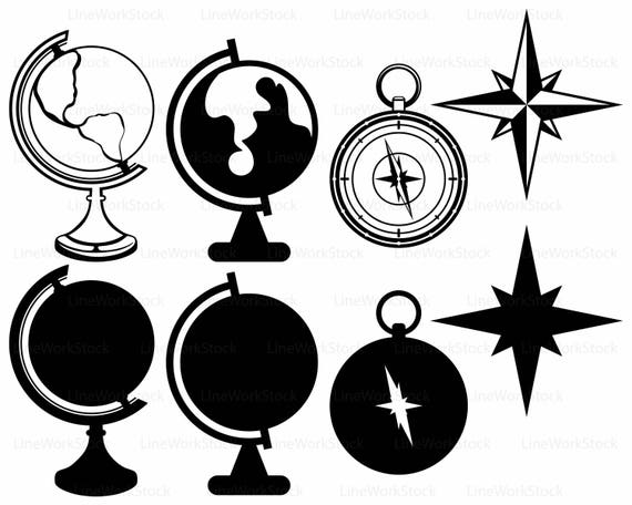 Download Globe Svg Globe Clipart Compass Svg Globe Silhouette Globe Etsy