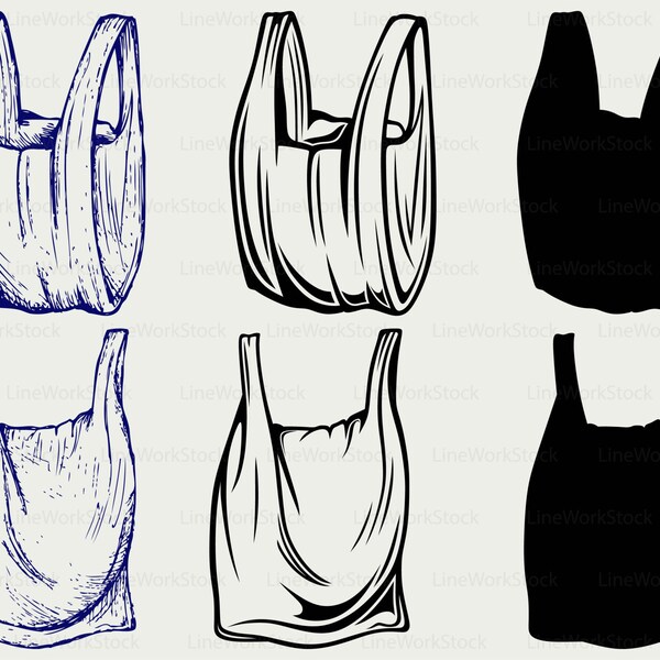 Plastic Bags Clipart Etsy