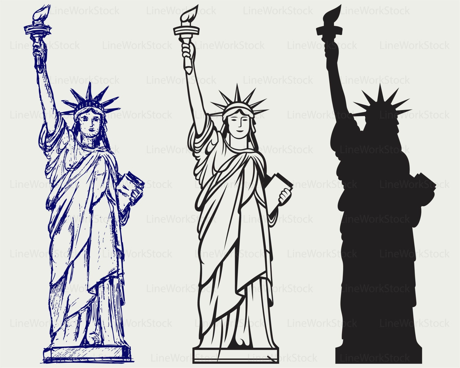 Statue De La Liberté Dessin Facile Visage Statue liberté svg/statue liberty clipart/statue liberty - Etsy France