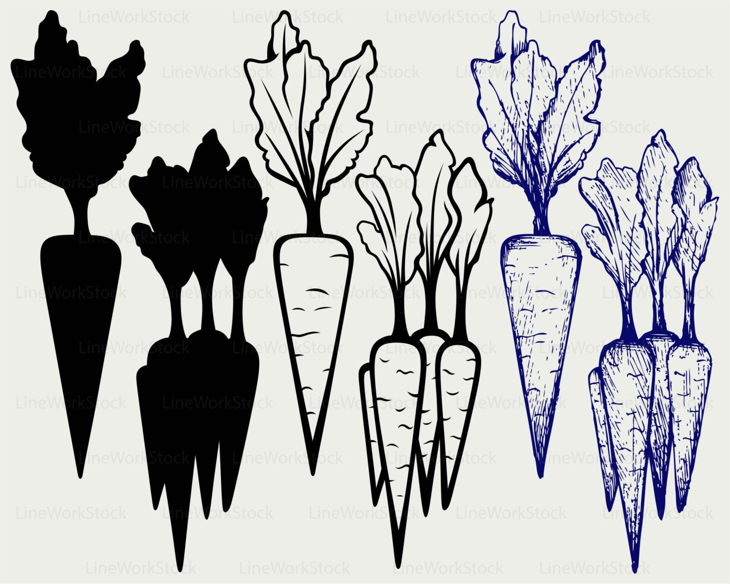 Download Carrot Svg Clipart Vegetables Svg Carrot Silhouette Carrot Etsy
