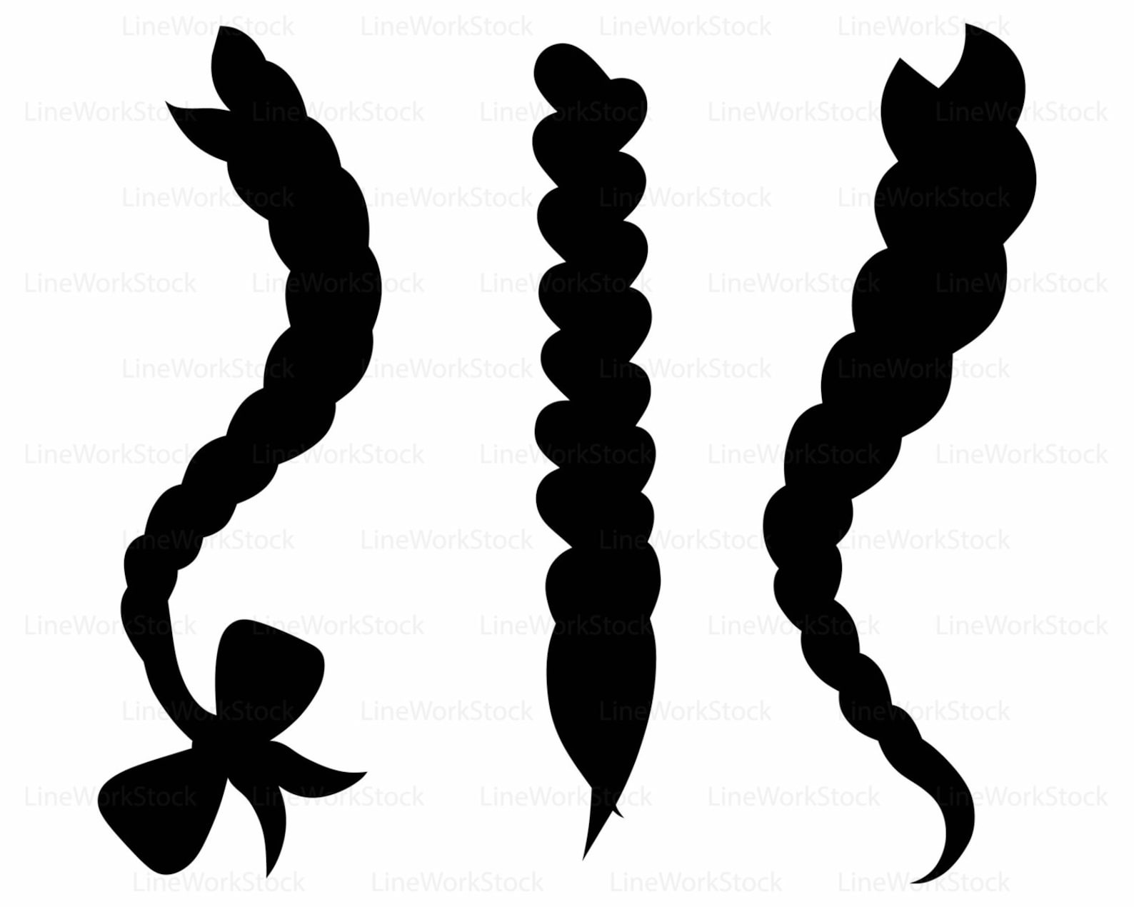 Hair Braided Svg/braid Clipart/braid Svg/hair Braided Etsy