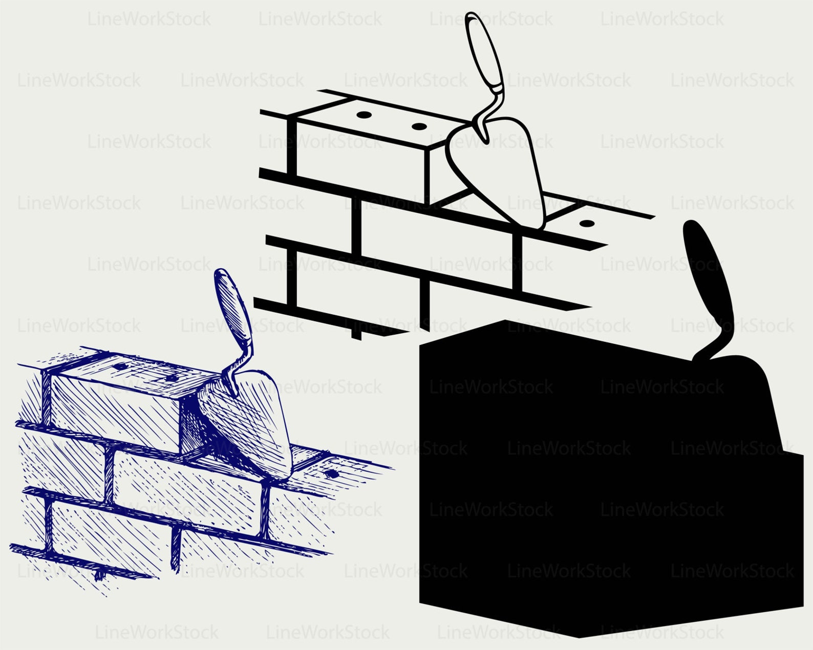 Trowel Bricks Svg/trowel Clipart/bricks Svg/trowel Etsy