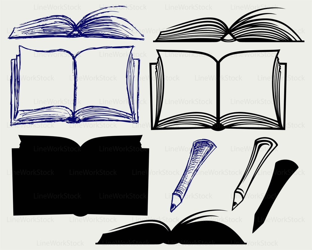 Graphics Scalable Vector Artwork Open Book Clipart - Drawing Of A Book  Opening - Png Download - Full Size C… in 2023