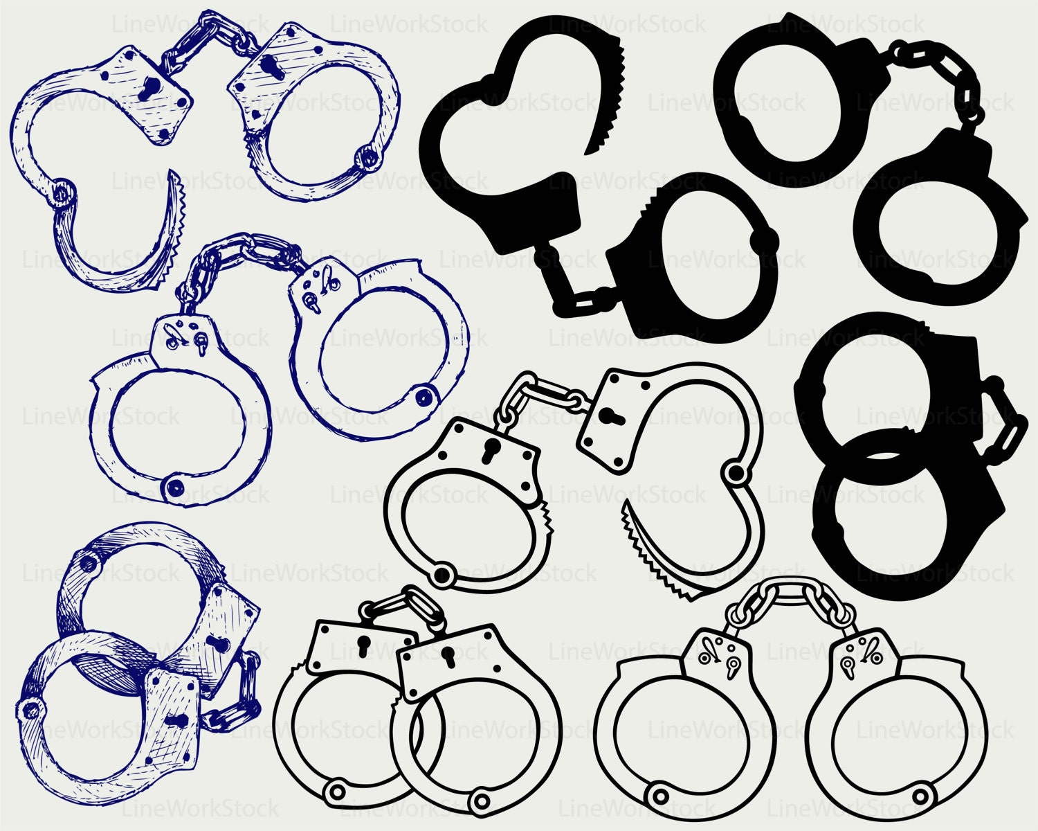 Handcuffs svg/handcuffs clipart/handcuffs svg/handcuffs | Etsy