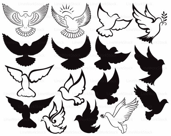 Download Dove Svg Dove Clipart Dove Svg Peace Dove Silhouette Pigeon Etsy