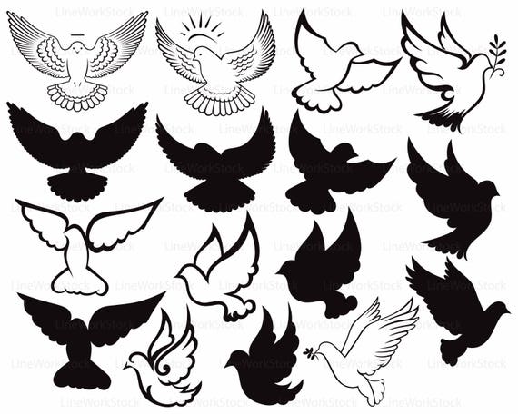 Dove Svg/dove Clipart/dove Svg/peace Dove Silhouette/pigeon - Etsy