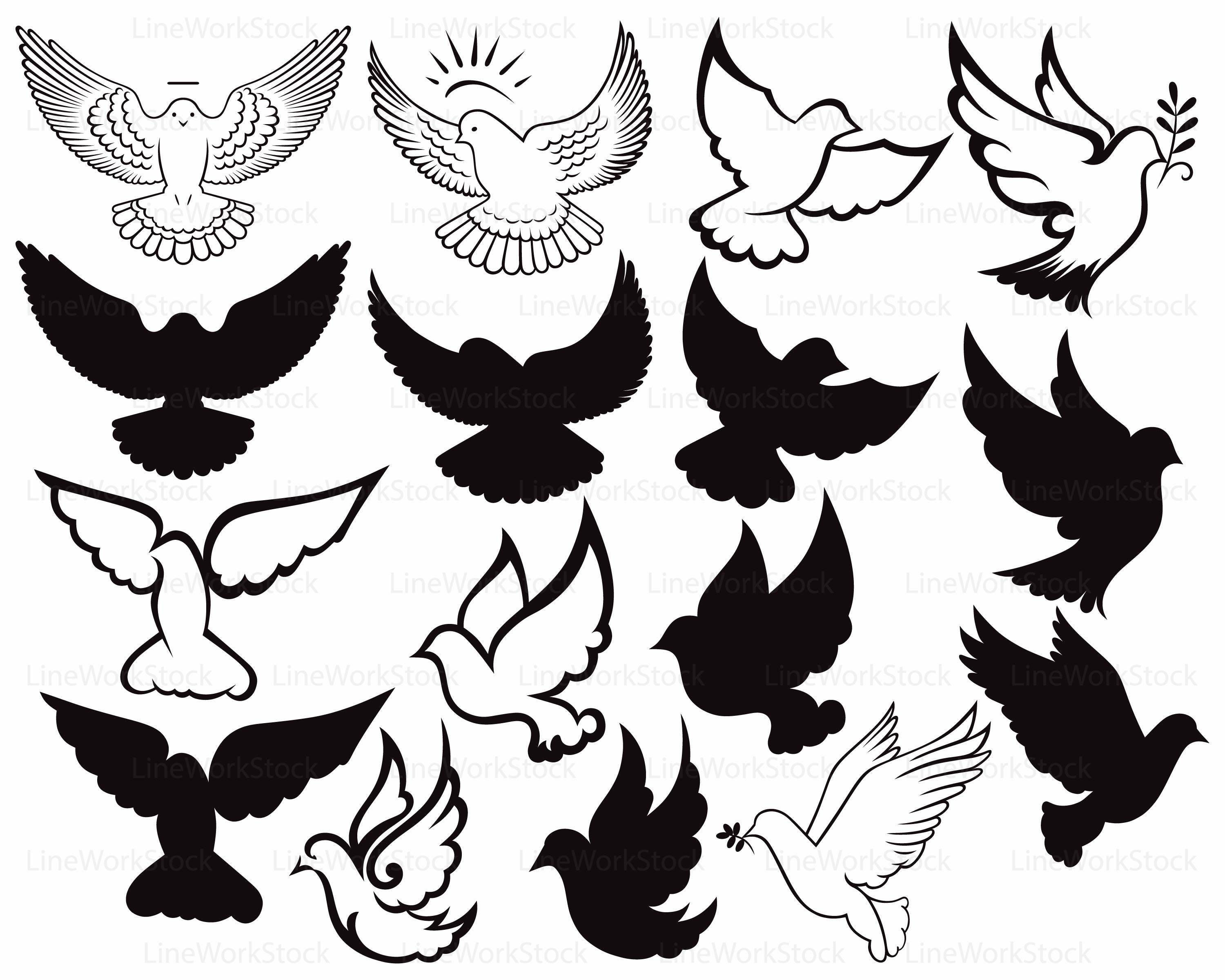 Dove Svg/dove Clipart/dove Svg/peace Dove Silhouette/pigeon Cricut/dove