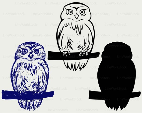 Great Owl Svg Owl Clipart Owl Svg Owl Silhouette Owl Etsy