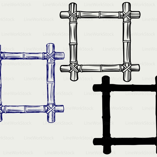 Bambus ramki svg/bambus ramki clipart/bambus ramki svg/rama sylwetka/cricut pliki/klipu cięcia sztuki i cyfrowych Pobierz wzory/svg