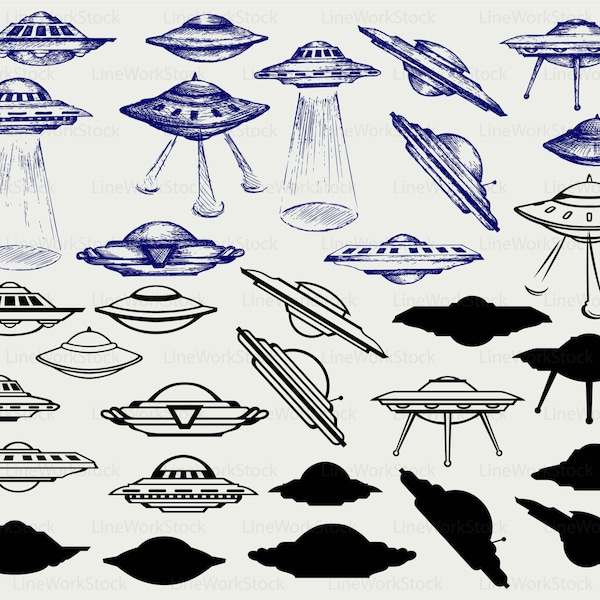 Space flying saucer ufo svg/ufo clipart/flying saucer svg/silhouette/ufo cricut cut files/ufo clip art/ufo digital download svg/eps/png