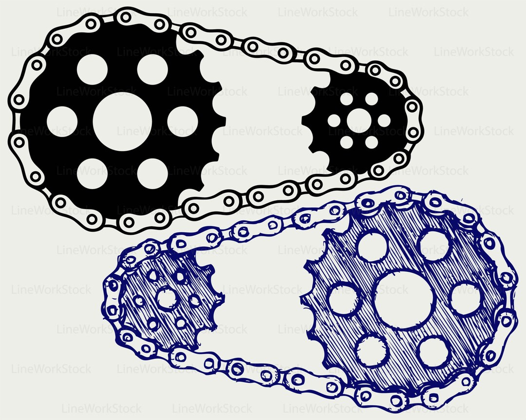 Chain Gears Svg/chain Gears Clipart/chain Gears Svg/chain Gears