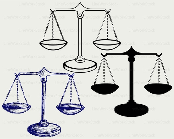 Scales of Justice Svg, Weight Scale Svg, Vector Cut File for