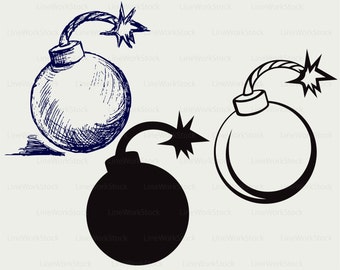 Bomba svg / bomba clipart / bomba svg / silueta bomba / bomba cricut archivos de corte / bomba clip art / bomba digital descarga diseños / svg