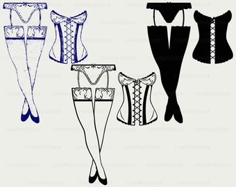 Fashion lingerie svg/corset clipart/lingerie svg/corset silhouette/lingerie cricut cut files clip art/digital download designs/svg