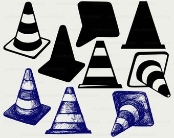 Traffic cones svg/traffic cones clipart/traffic cones svg/traffic cones silhouette/cricut cut files/clip art/digital download svg/eps