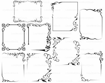 Frame svg/scroll clipart/frame svg/swirl silhouette/frame cricut/swirl cut files/monogram clip art/swirl digital/divider/designs/svg