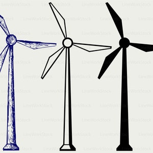 Windmühle elektrische Svg/Windmühle Clipart/Svg/Power Kontur/elektrischen Pol Cricut geschnitten Dateien/Clip Kunst/Digital herunterladen Entwürfe/svg