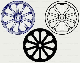 Wooden wheel svg/wagon clipart/wooden wheel svg/wagon silhouette/wooden wheel cricut/cut files/clip art/digital download/designs/svg