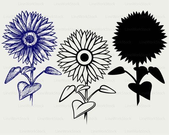 Free Free 285 Svg File Sunflower Svg Black And White SVG PNG EPS DXF File