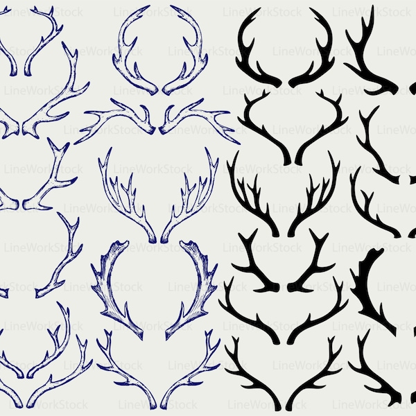 Antlers svg/deer antlers clipart/moose antlers svg/antlers silhouette/antlers cricut/cut files/clip art/digital download designs/svg