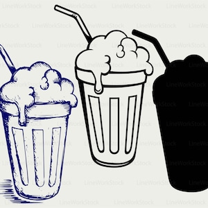 Milkshake in plastic cup milk based product Vector Image