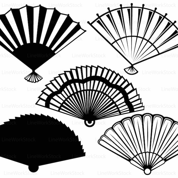 Hand fans svg/fan clipart/fan svg/fan silhouette/hand fans cricut/fan cut files/fan clip art/fan digital download/svg/designs