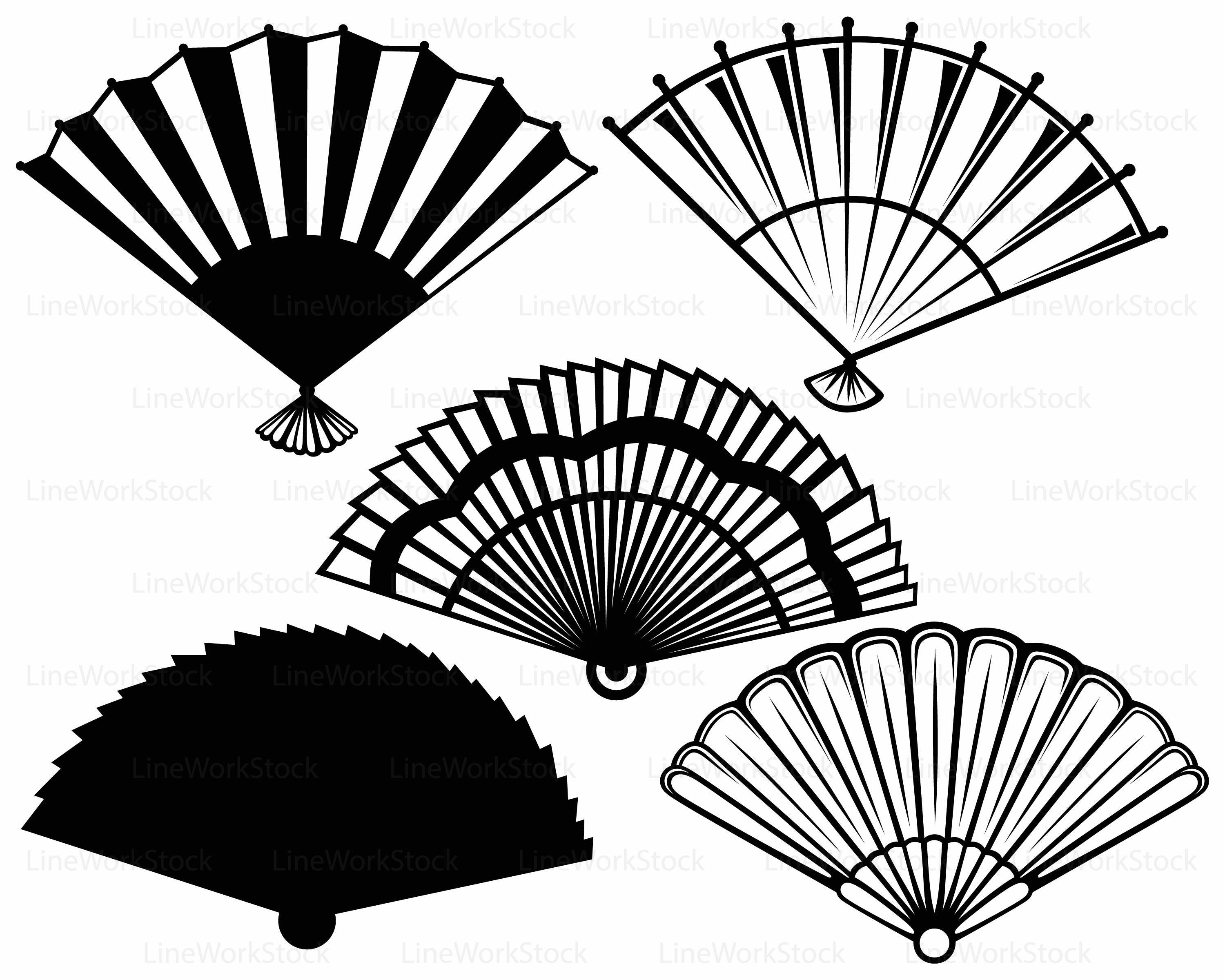 clipart hand fan