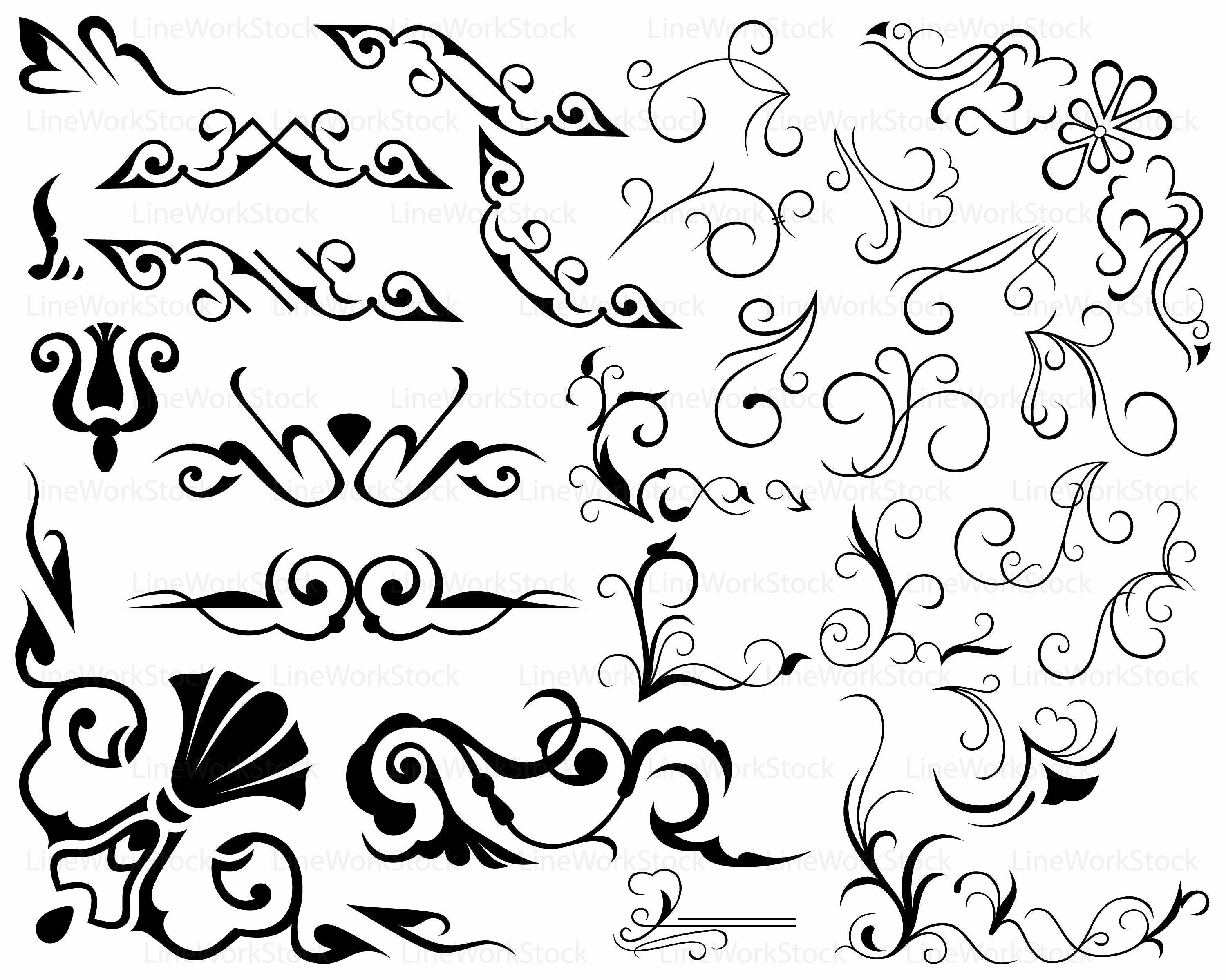 Download Swirl svg/scroll clipart/swirl svg/swirl silhouette/scroll | Etsy