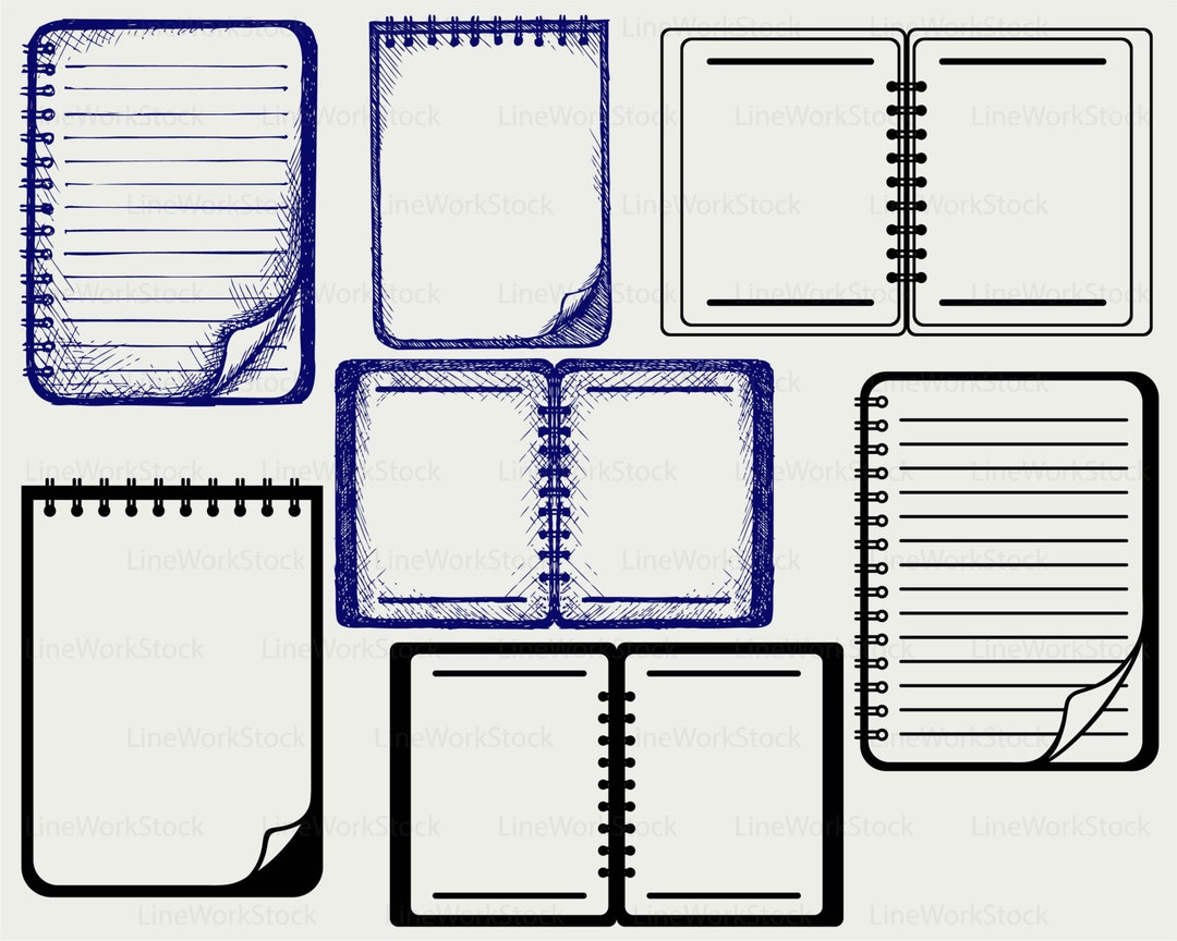 Notebook Svg/clipart/notebook Svg/notebook Silhouette/notebook Cricut