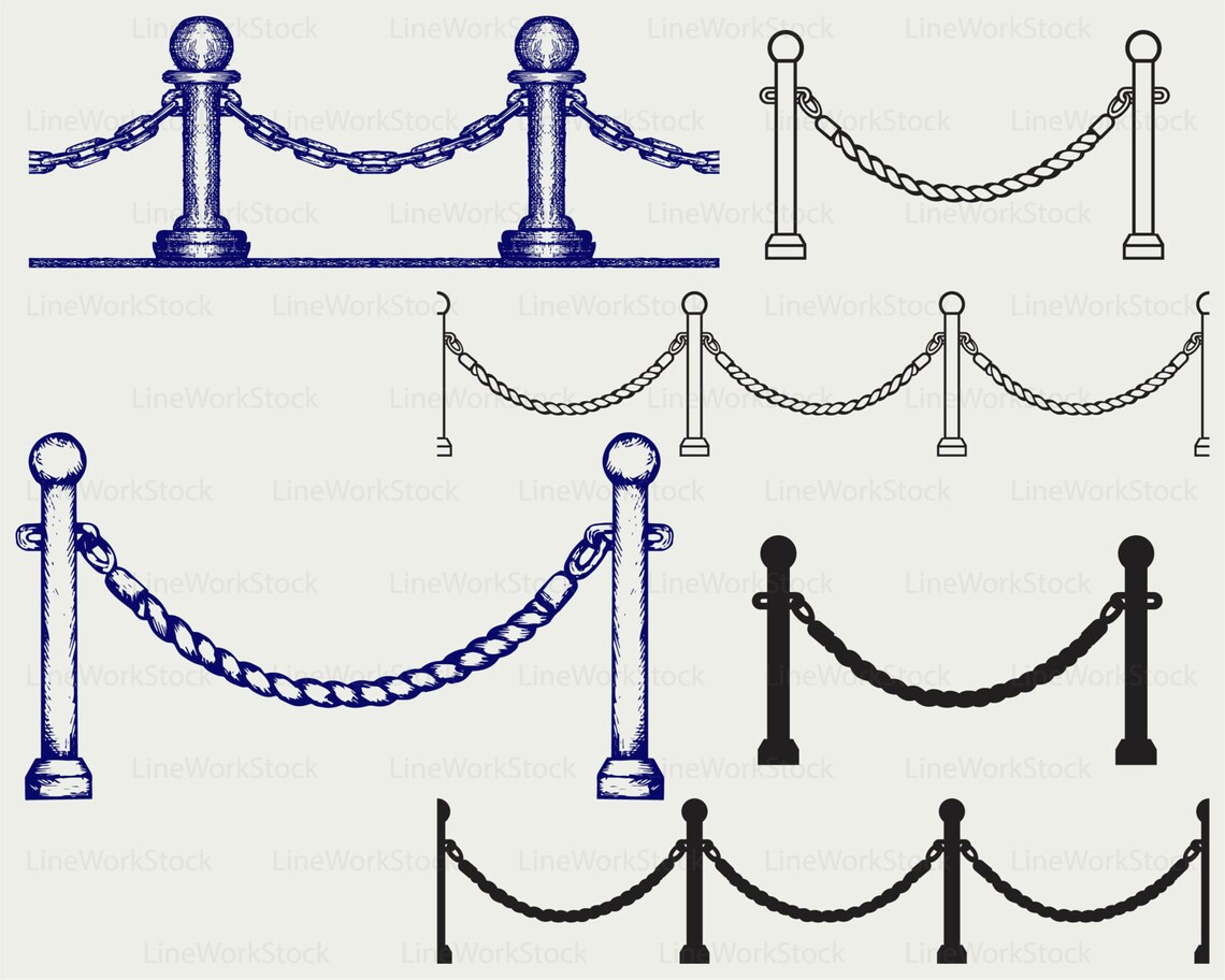 Chain rope fence svg/rope fence clipart/rope fence svg/rope Etsy