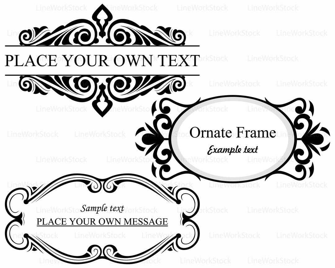 Frame Svg/scroll Clipart/frame Svg/swirl Silhouette/frame - Etsy