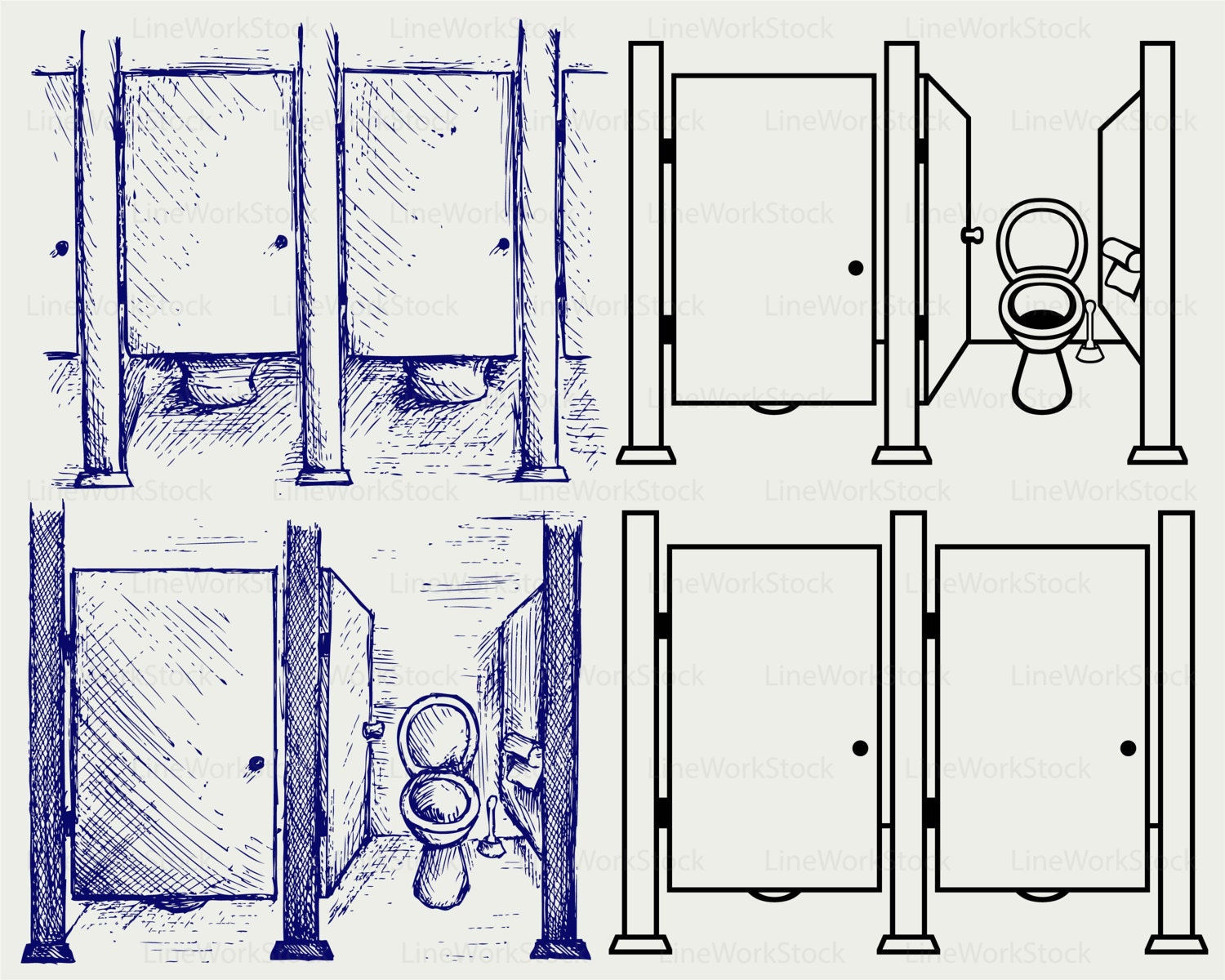 Bathroom Stall Clipart